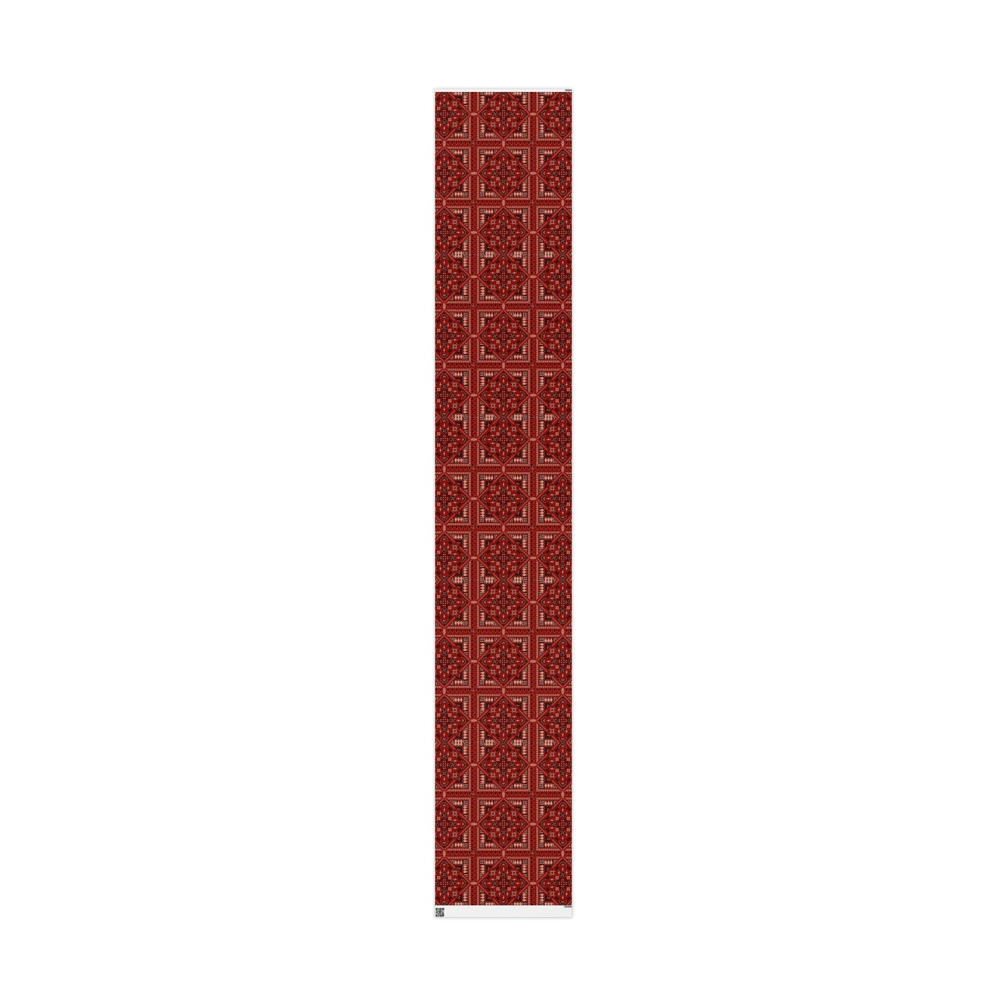 Red Tatreez Palestinian Style Gift Wrapping Paper – Traditional Embroidery Pattern for Eid, Ramadan & Special Occasions