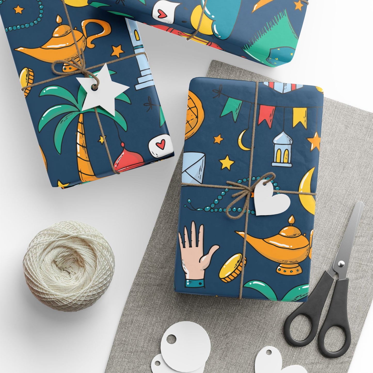 Colorful Islamic Gift Wrapping Paper – Festive Eid & Ramadan Doodle Design