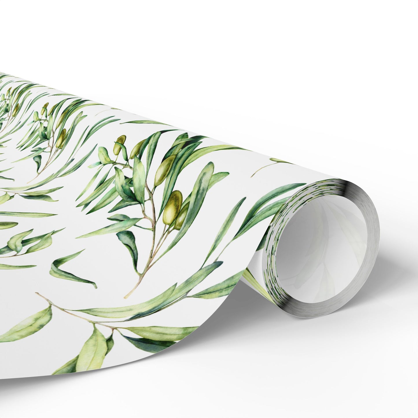 Olive Branch and Leaf Islamic Gift Wrapping Paper – Watercolor Olive Leaf Design for Eid, Ramadan & Special Occasions