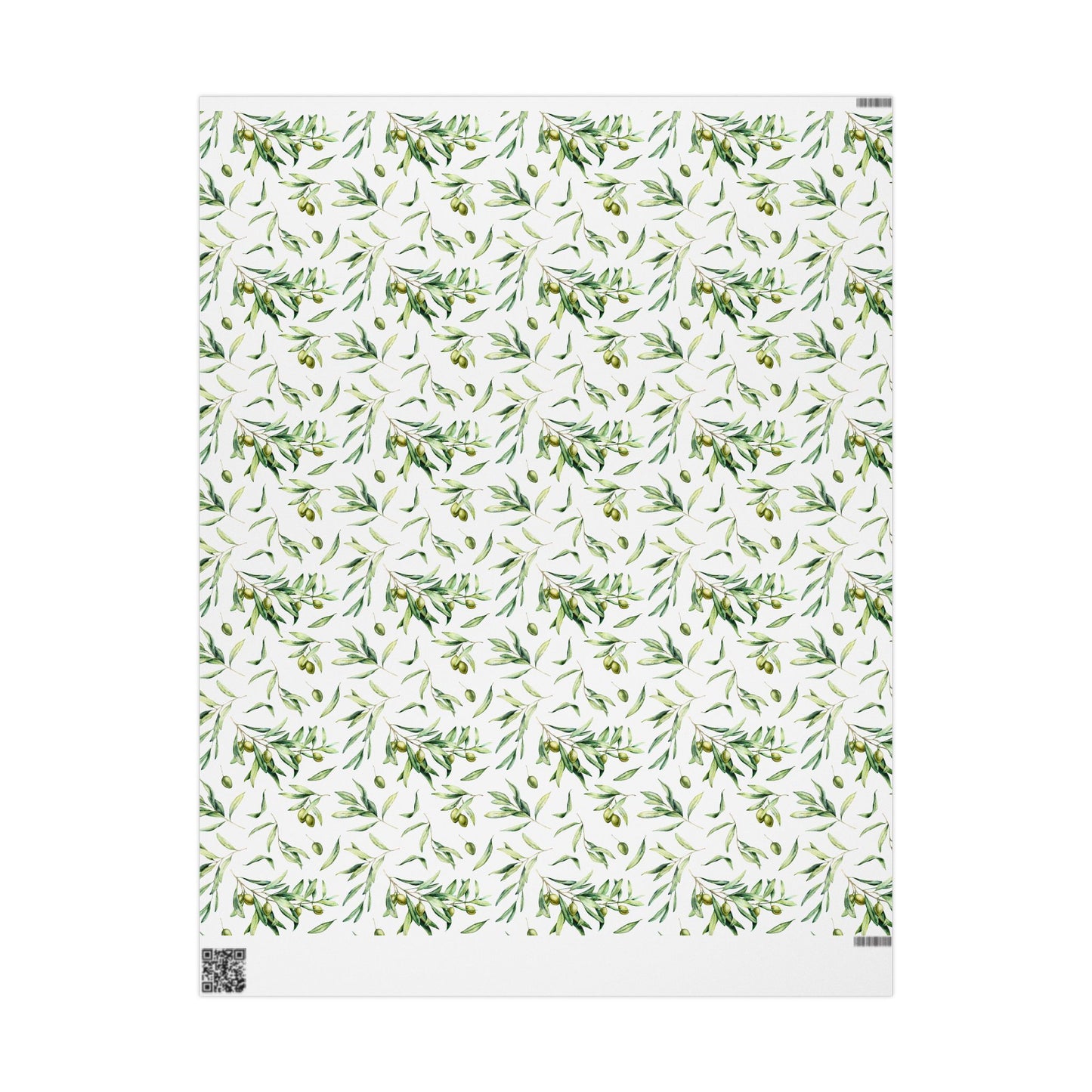 Olive Branch and Leaf Islamic Gift Wrapping Paper – Watercolor Olive Leaf Design for Eid, Ramadan & Special Occasions