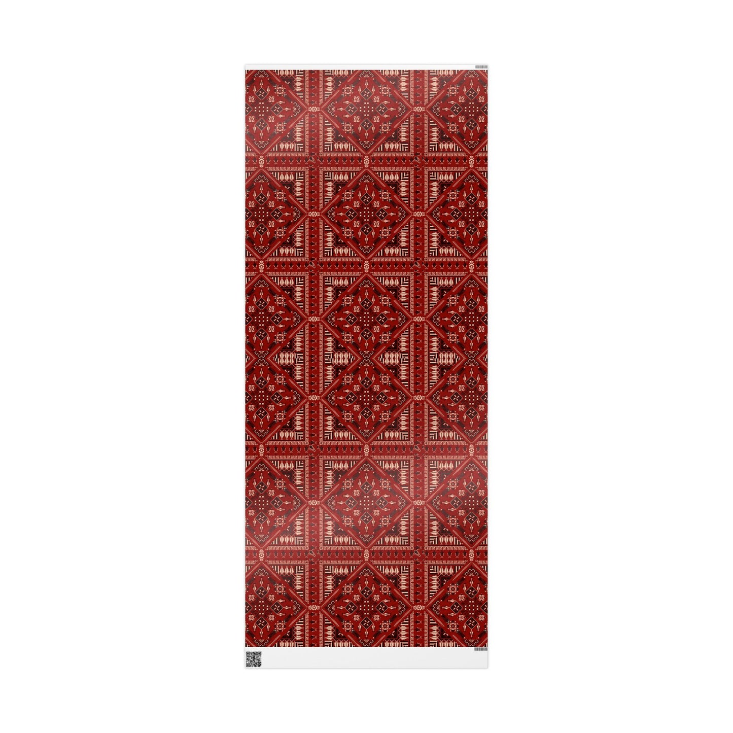 Red Tatreez Palestinian Style Gift Wrapping Paper – Traditional Embroidery Pattern for Eid, Ramadan & Special Occasions