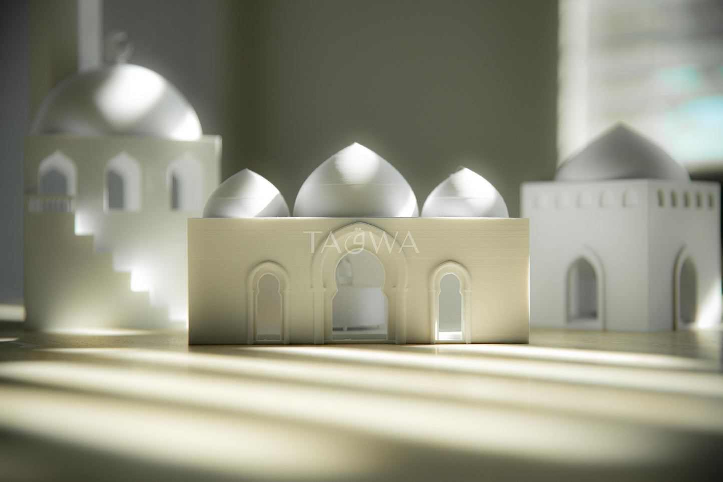 Barakah Collection | Set of 3 Mini Masjid Lanterns - Islamic Home Decor | Manara Mansion, Zayed Courtyard, Mihrab Palace