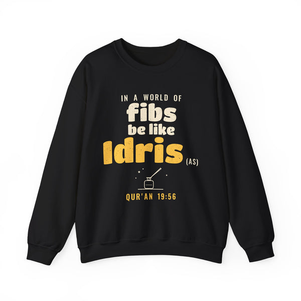 Be Like Idris (AS) Crewneck Sweatshirt in Black, front and back print – AdabStars