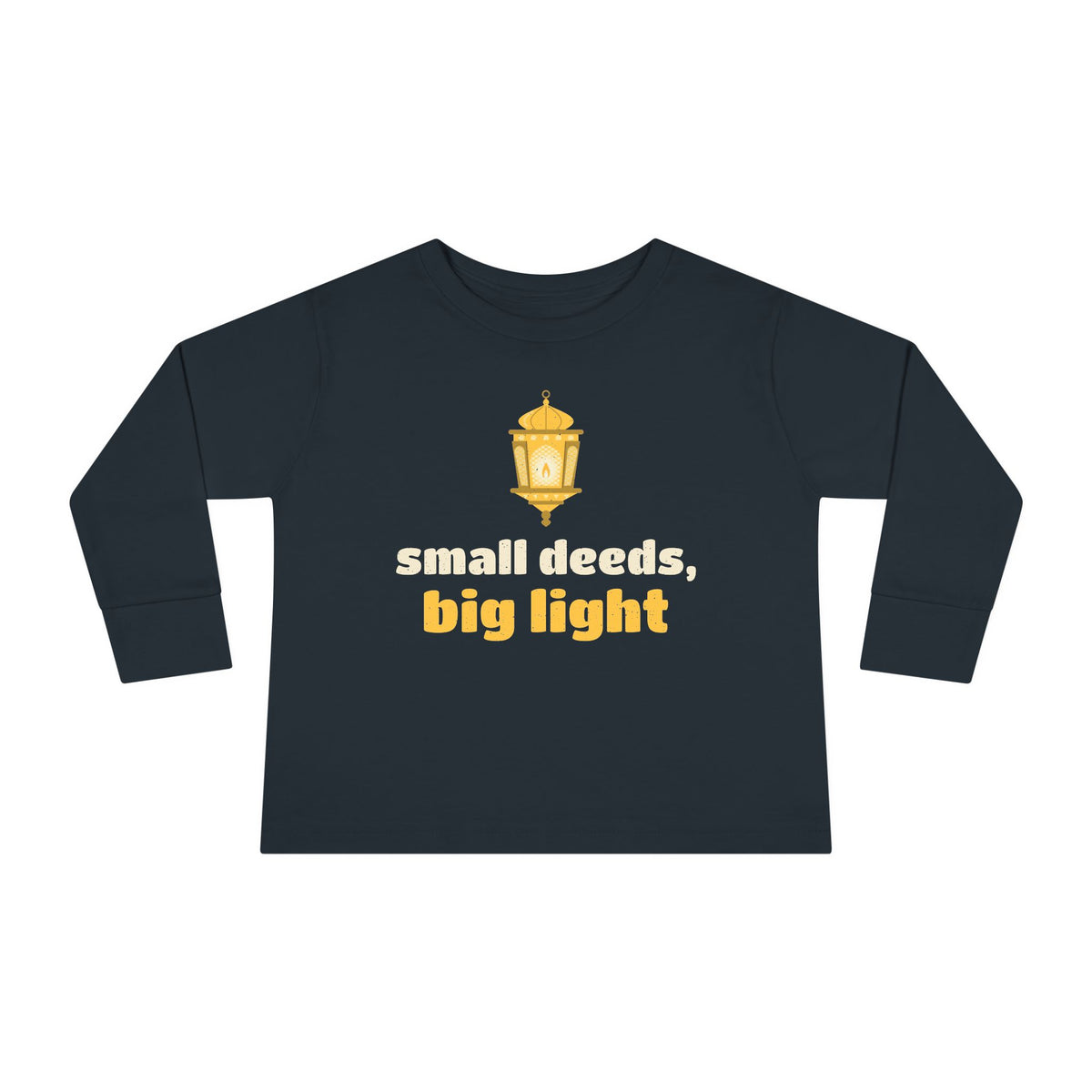 Small Deeds, Big Light Ramadan Toddler Toddler Long Sleeve Shirt in Black – AdabStars