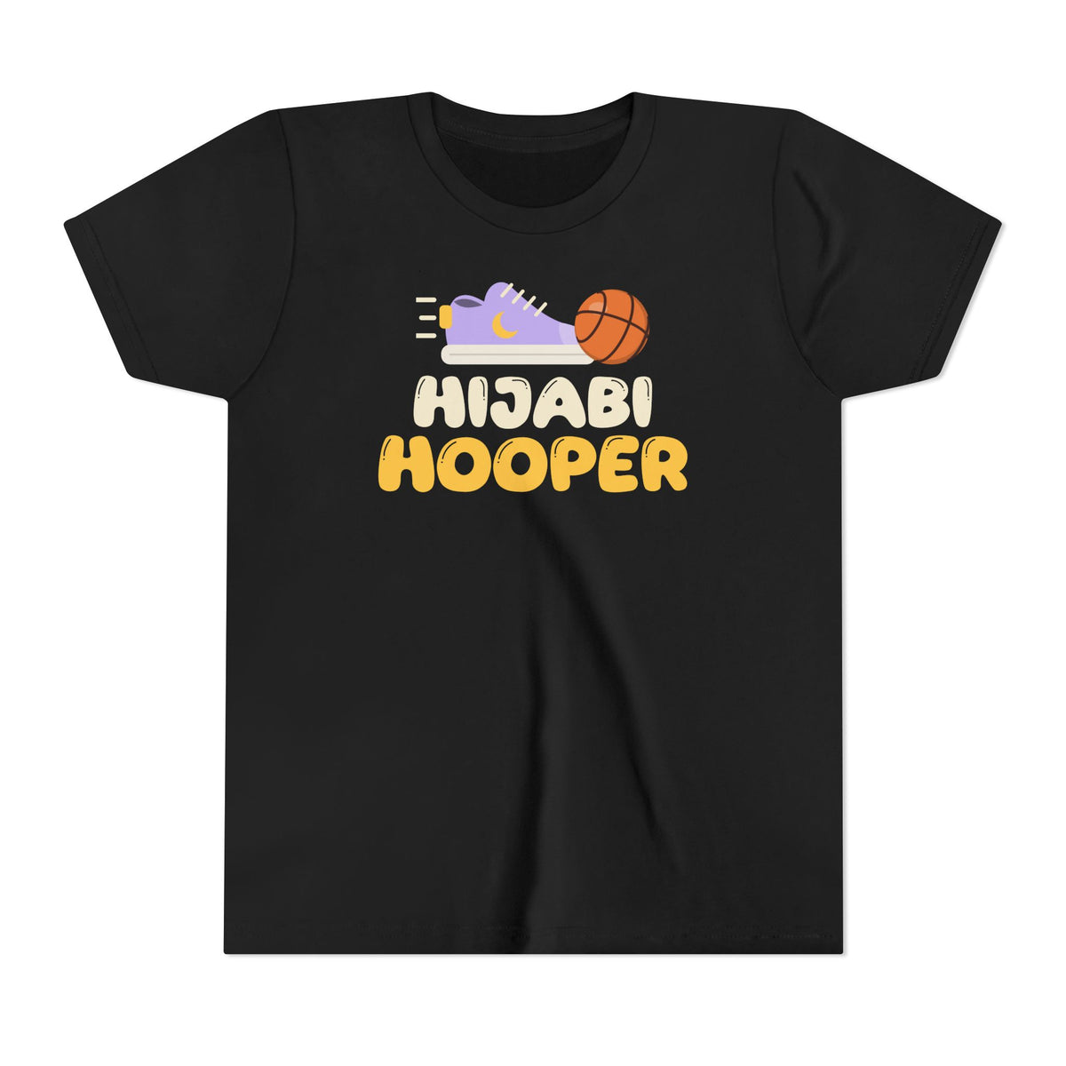 Hijabi Hooper Muslim Kids Tee | Muslim Girls Basketball Hijabi Hooper Sneaker And Ball | AdabStars Islamic Kids Apparel