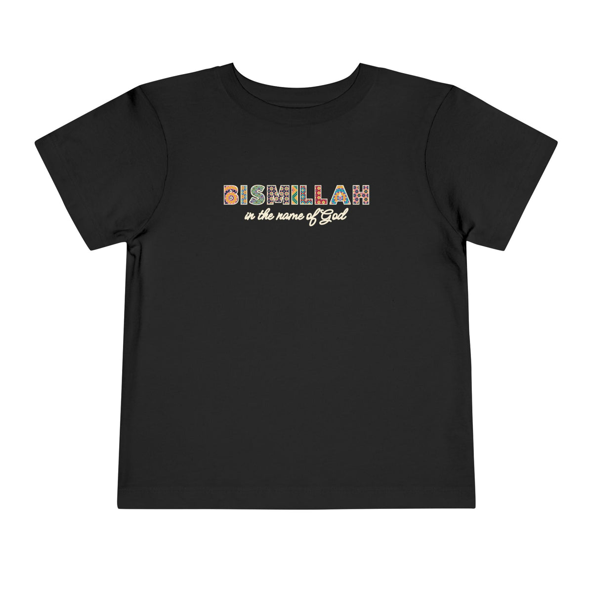 Bismillah Patterned Letters Islamic Toddler T-Shirt in Black – AdabStars
