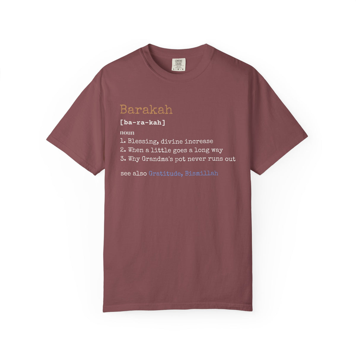 Barakah Definition Ramadan Heavyweight Tee | Islamic Meaning Blessing Increase Muslim | AdabStars Islamic Apparel