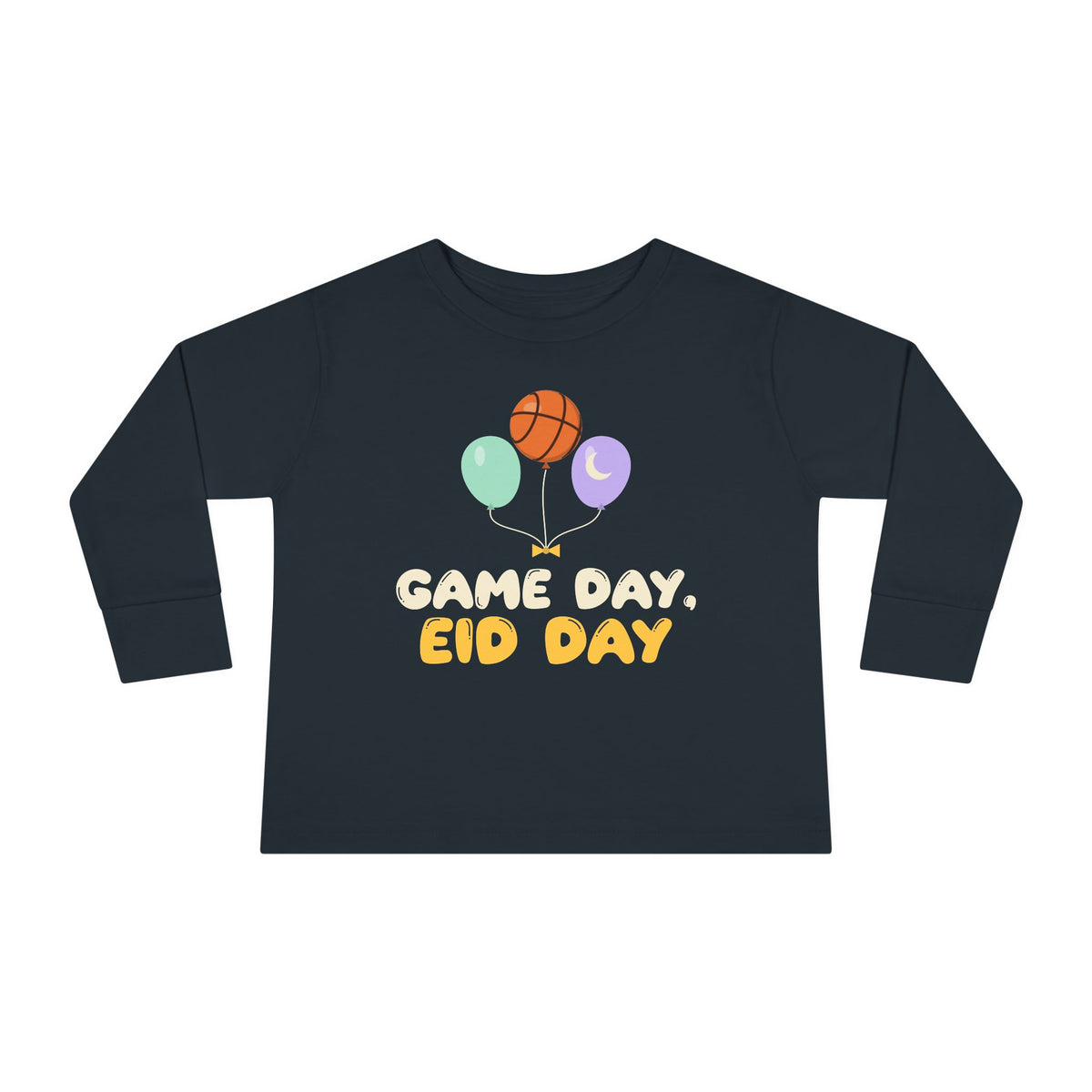 Game Day, Eid Day Toddler Toddler Long Sleeve Shirt in Black – AdabStars