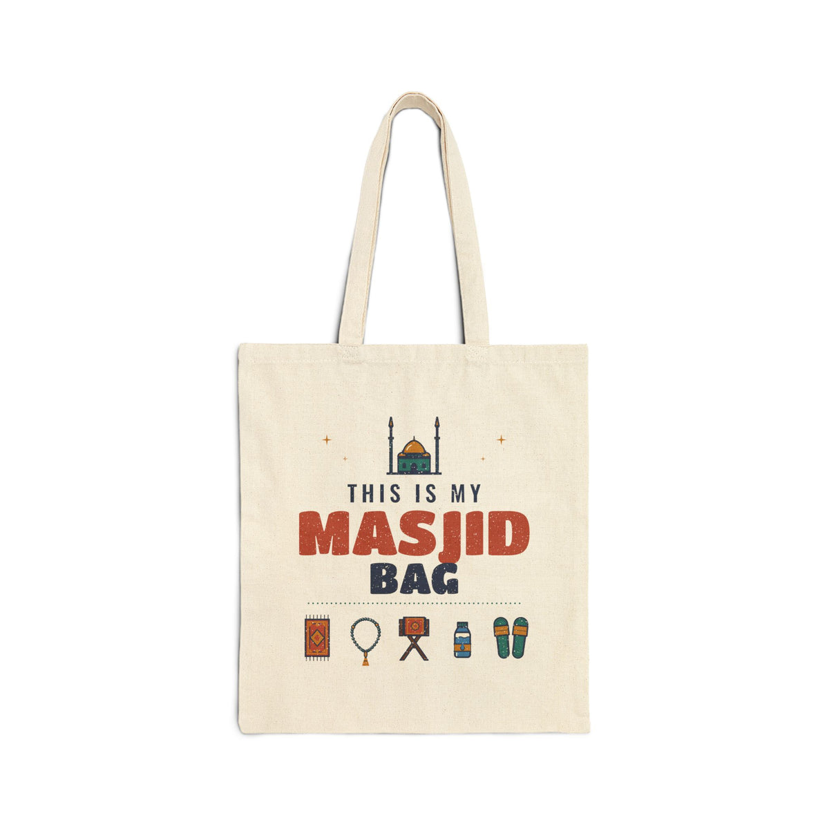 This Is My Masjid Bag Canvas Tote Bag in Natural, one-sided print – AdabStars