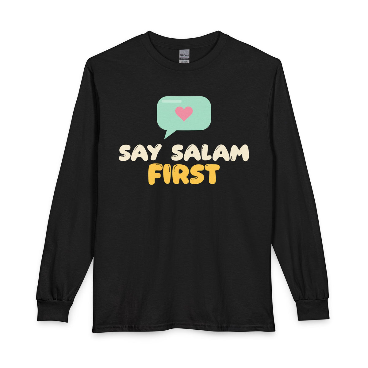 Say Salam First Islamic Long Sleeve Shirt in Black – AdabStars