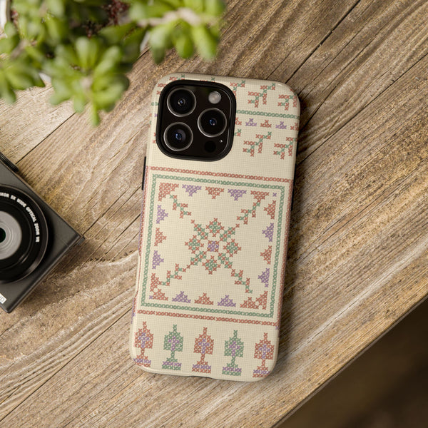 Tatreez Qabbeh Chest Panel Pastel Tough Case for iPhone – Taqwa Arts