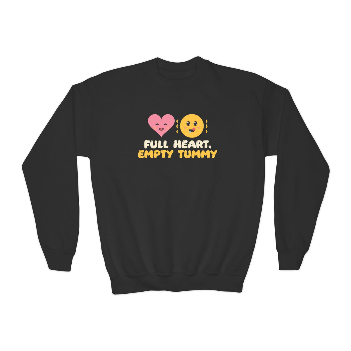Full Heart, Empty Tummy Ramadan Kids Sweatshirt | Heart Empty Tummy Ramadan Kids Iftar Hungry Humor | AdabStars Islamic Kids Apparel