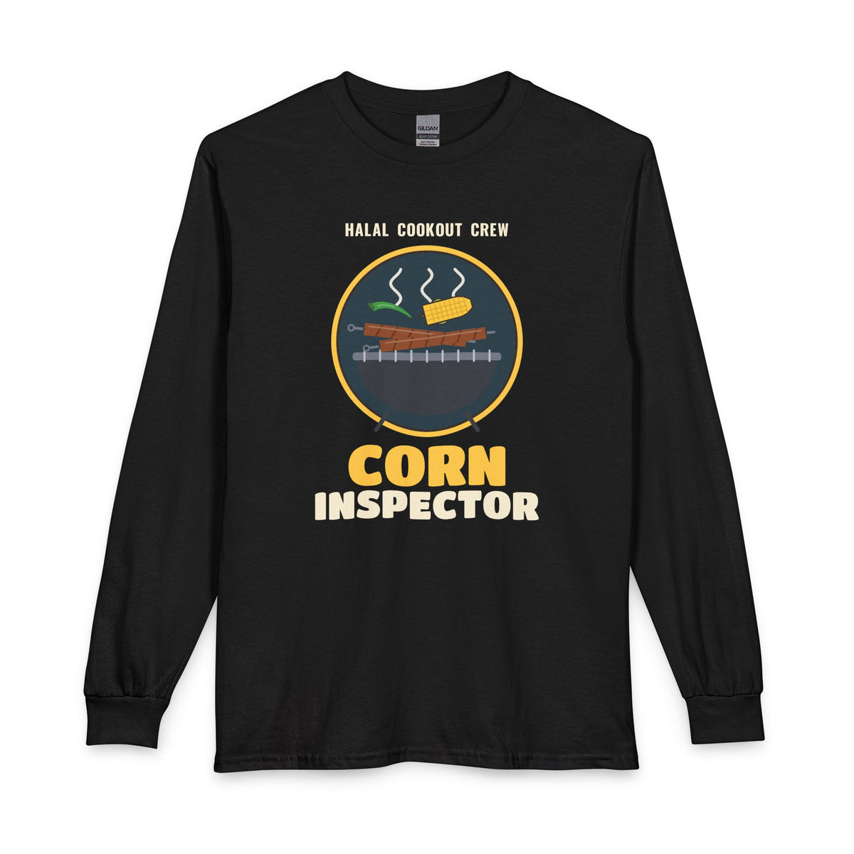 Corn Inspector Halal Cookout Long Sleeve Shirt in Black – AdabStars