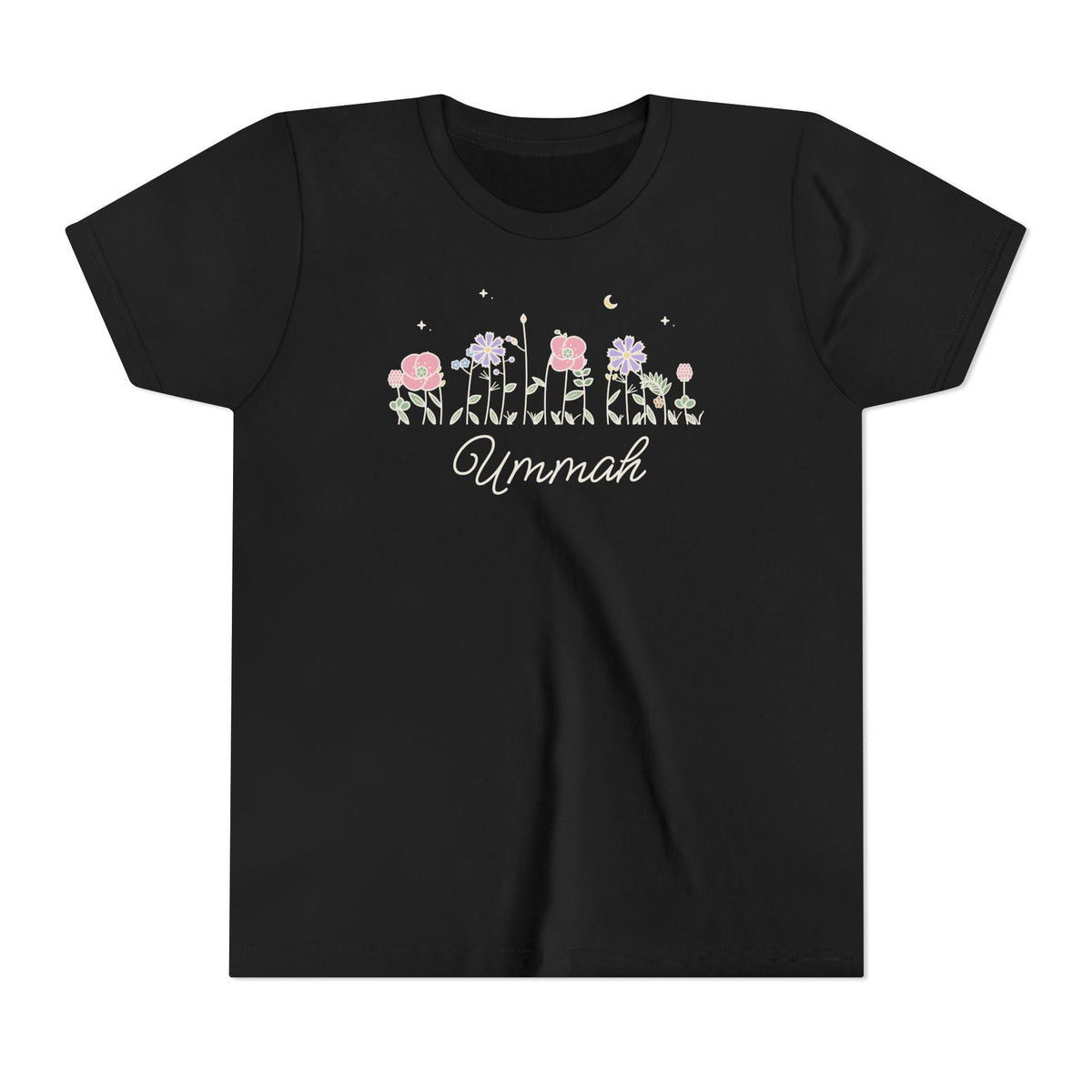 Ummah Meadow Flowers Islamic Kids T-Shirt in Black – AdabStars