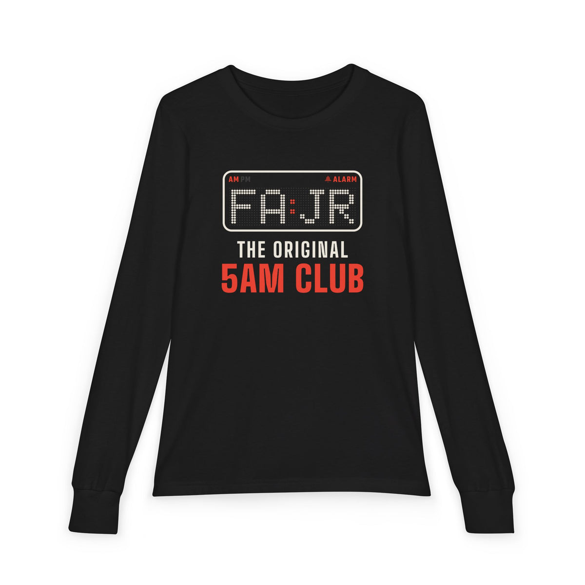 Fajr: The Original 5AM Club Islamic Kids Kids Long Sleeve Shirt in Black – AdabStars