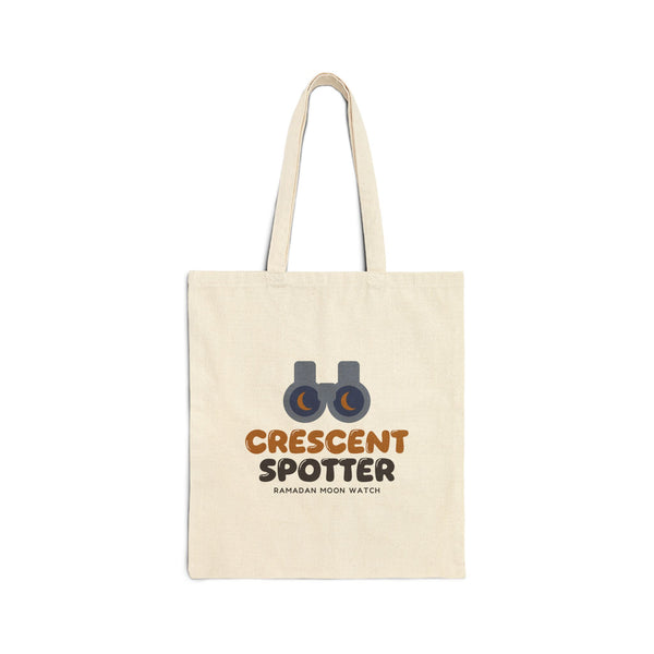 Crescent Spotter Canvas Tote Bag in Natural, double-sided print – AdabStars