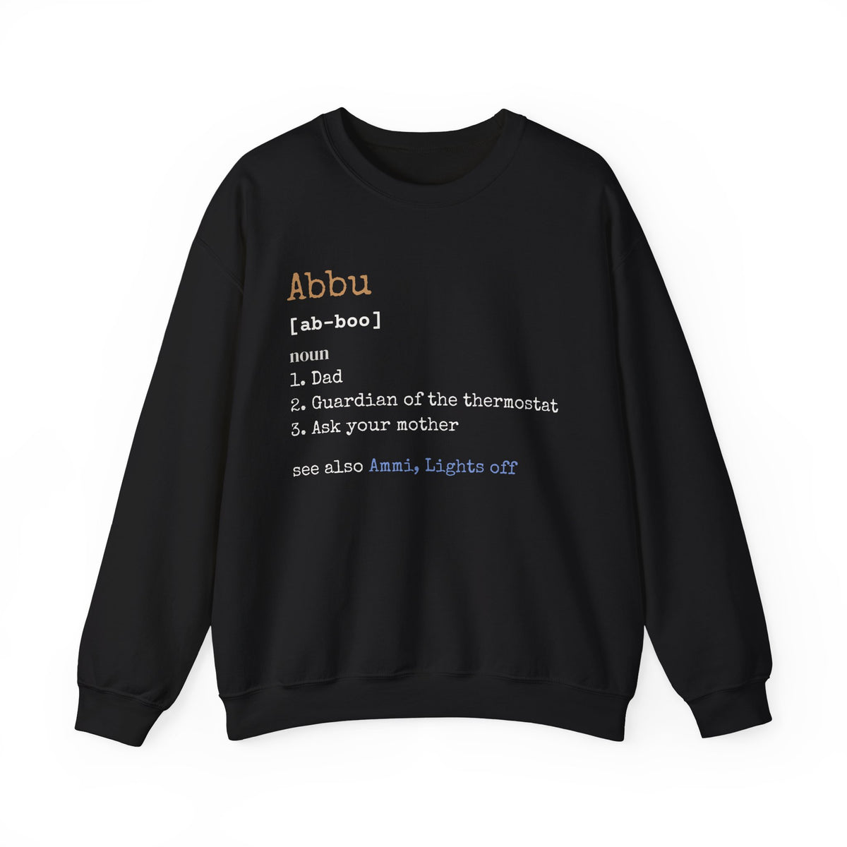 Abbu Definition Islamic Crewneck Sweatshirt in Black – AdabStars