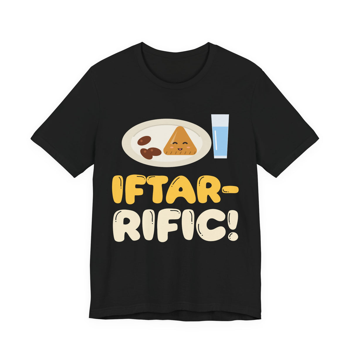 Iftar-Rific! Shirt | Rific Ramadan Kids Plate Samosa Dates Water Pun Sunset | AdabStars Islamic Kids Apparel