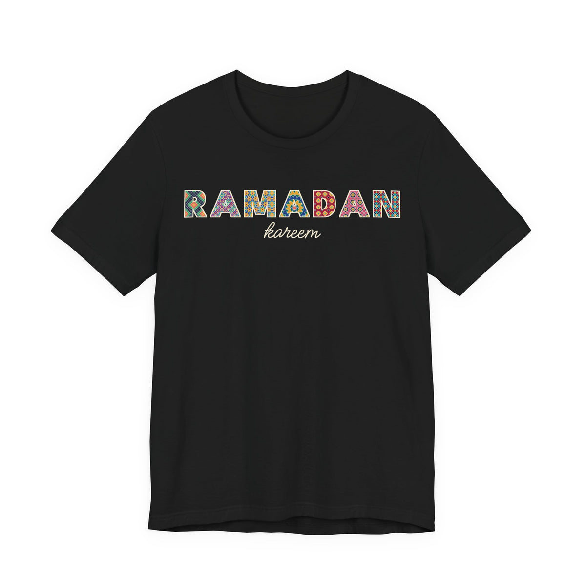 Ramadan Kareem Patterned Letters Unisex T-Shirt in Black – AdabStars