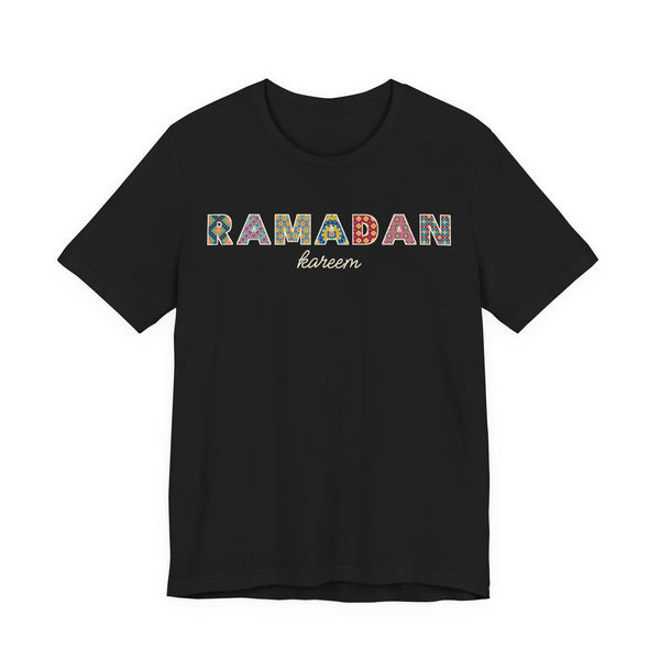 Ramadan Kareem Patterned Letters Unisex T-Shirt in Black – AdabStars