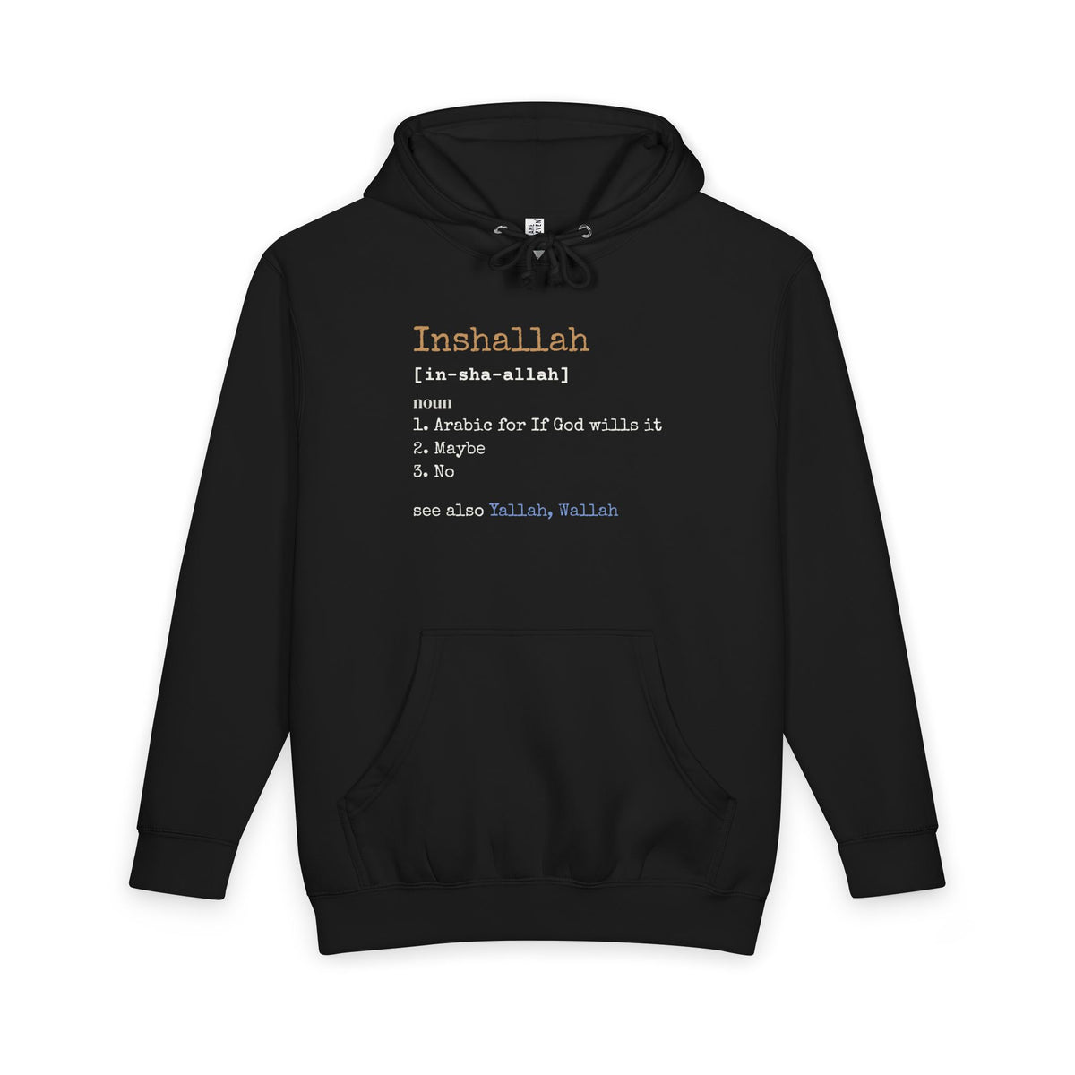Inshallah Definition Islamic Heavyweight Premium Heavyweight Hoodie in Black – AdabStars