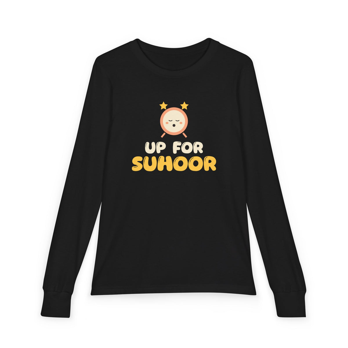 Up For Suhoor Kids Long Sleeve Shirt | Ramadan Kids Alarm Clock Early Riser Dawn | AdabStars Islamic Kids Apparel