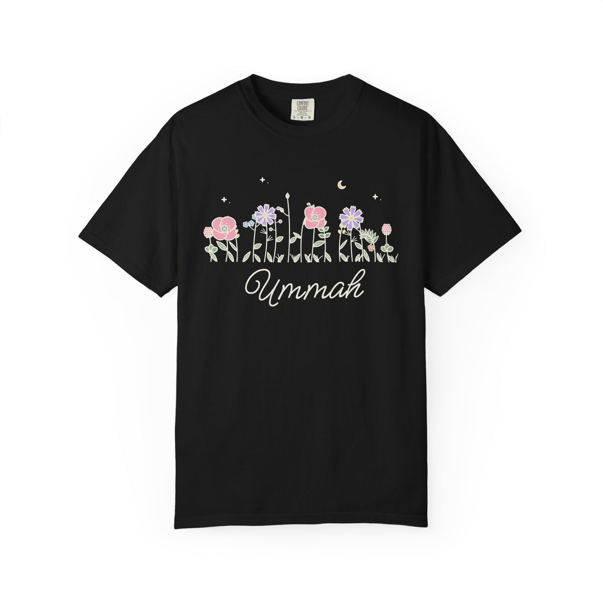 Ummah Meadow Flowers Islamic Heavyweight T-Shirt in Black – AdabStars