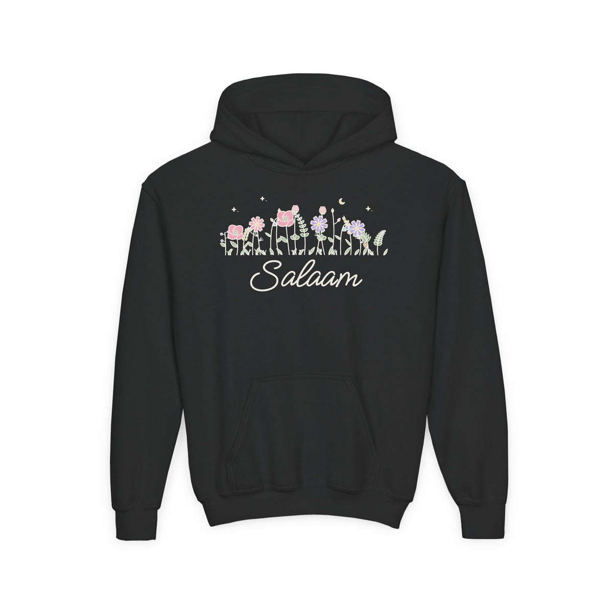 Salaam Meadow Flowers Islamic Kids Hoodie in Black – AdabStars