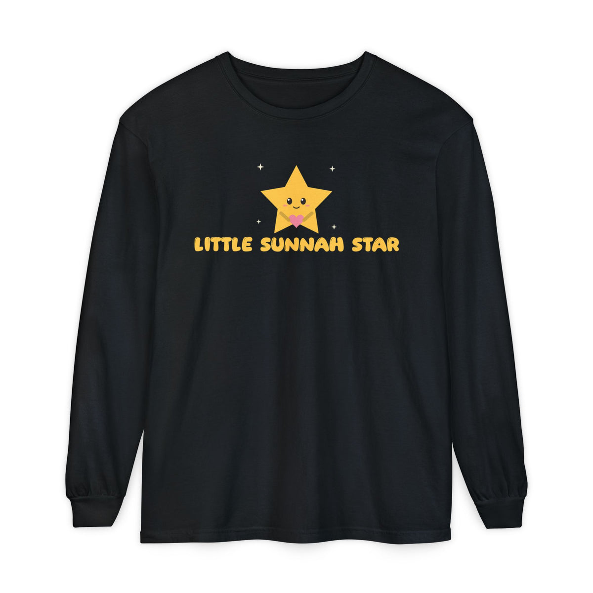 Little Sunnah Star Islamic Heavyweight Long Sleeve Shirt in Black – AdabStars