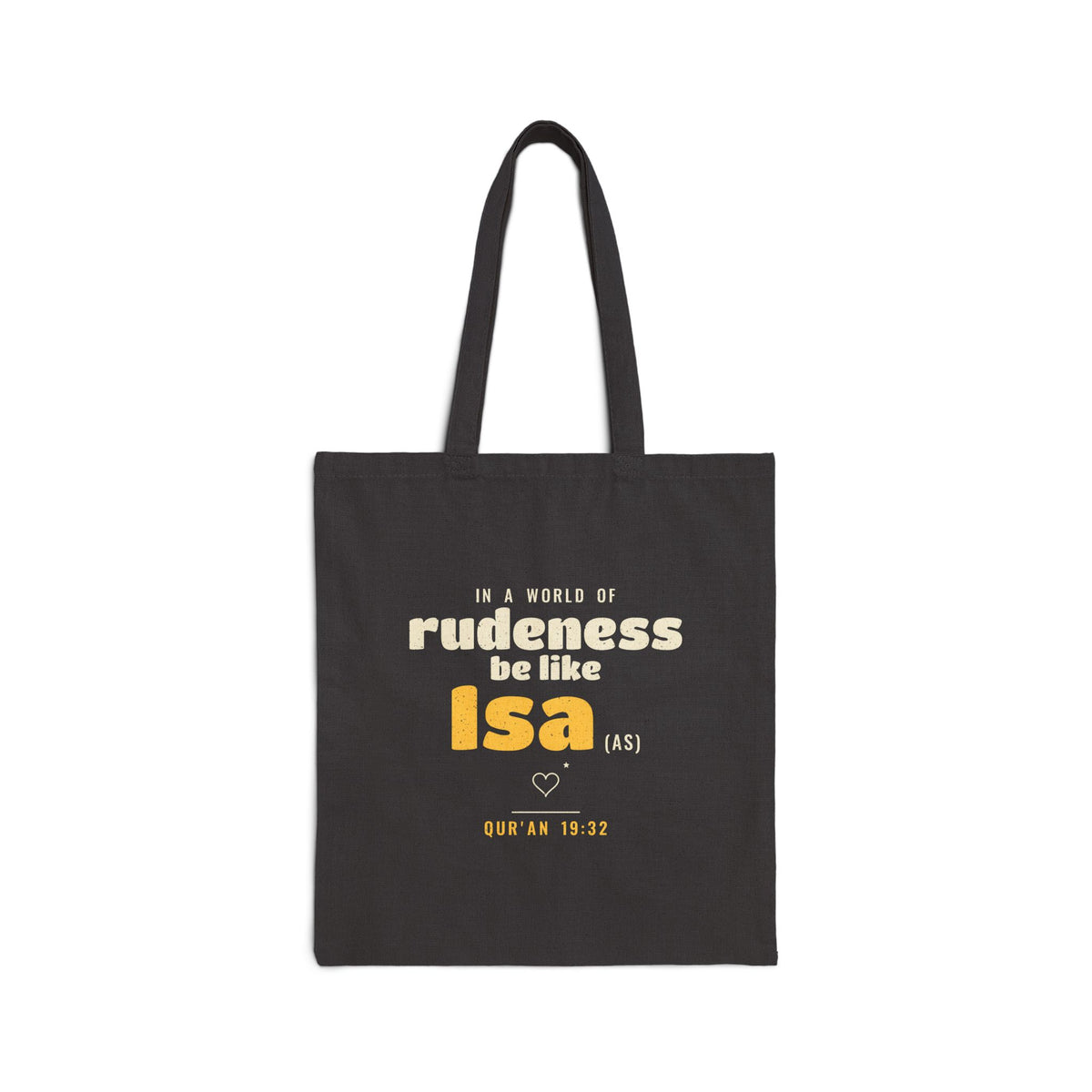 Be Like Isa (AS) Canvas Tote Bag in Black, double-sided print – AdabStars