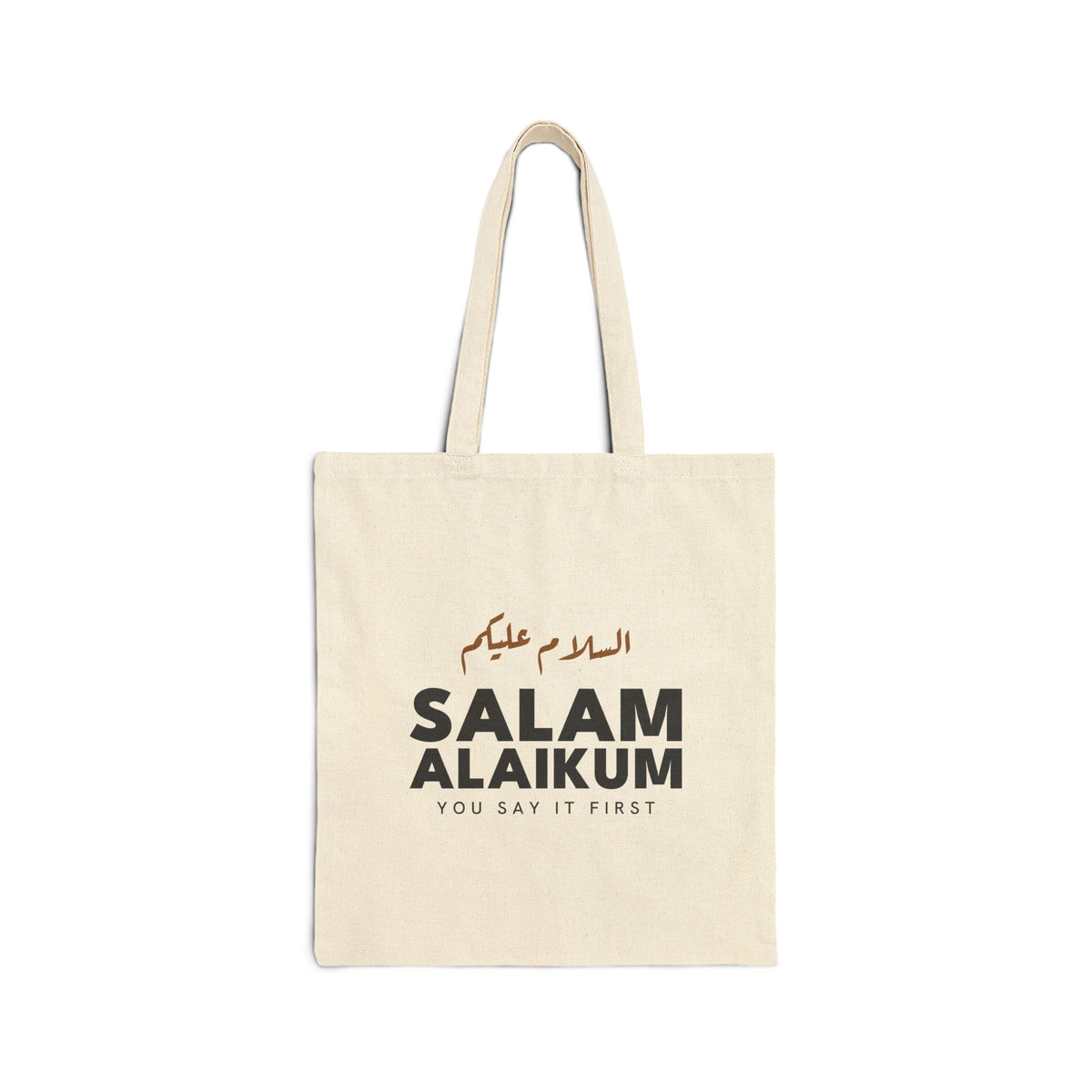 Salam Alaikum Islamic Canvas Tote Bag in Natural, double-sided print – AdabStars