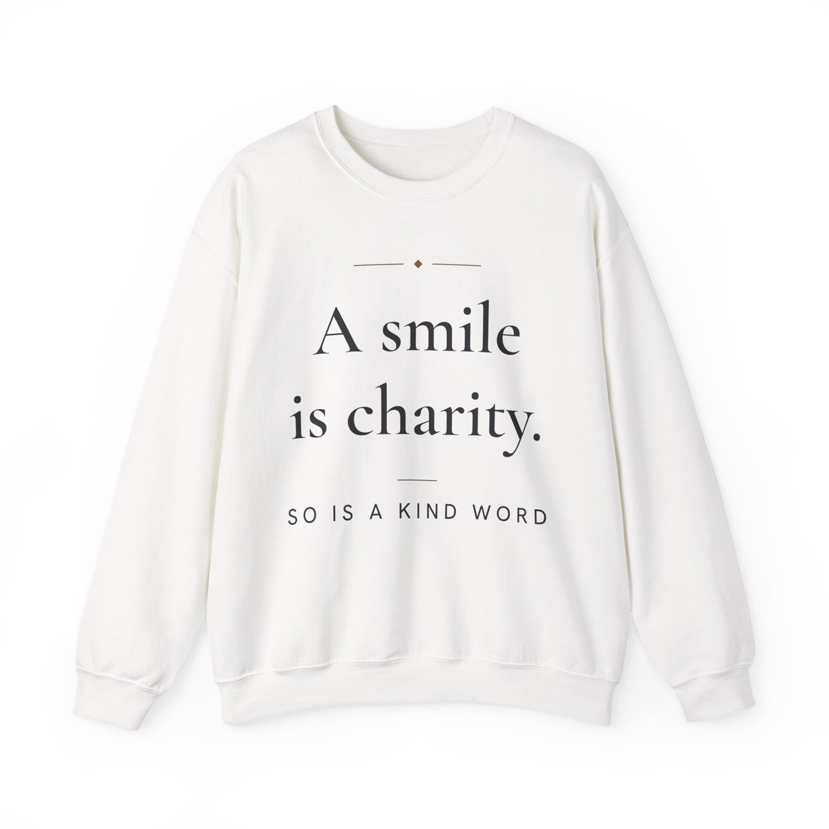A smile is charity Islamic Crewneck Sweatshirt in White, front and back print – AdabStars