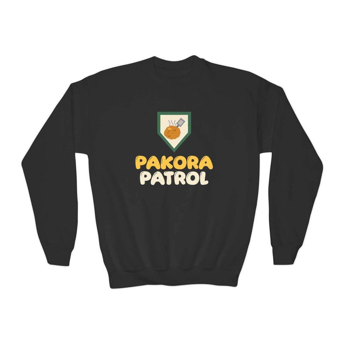 Pakora Patrol Ramadan Kids Sweatshirt | Ramadan Iftar Kids Desi Food Fried Squad | AdabStars Islamic Kids Apparel