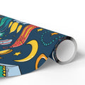 Colorful Islamic Gift Wrapping Paper – Festive Eid & Ramadan Doodle Design back view – Taqwa Arts