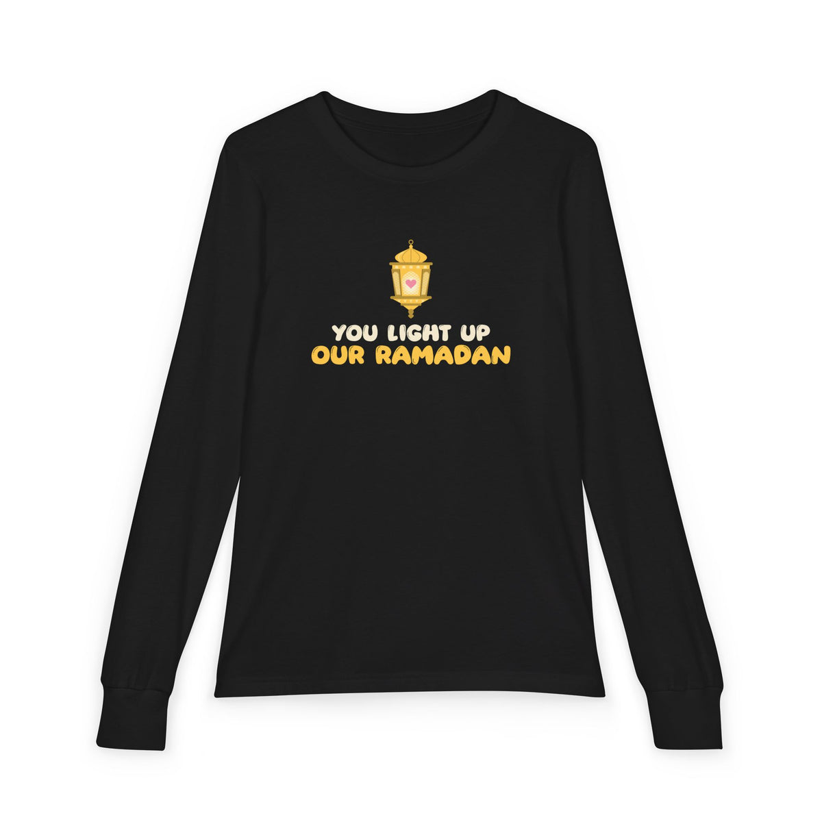 You Light Up Our Ramadan Kids Long Sleeve Shirt | Kids Lantern Heart Family Love | AdabStars Islamic Kids Apparel