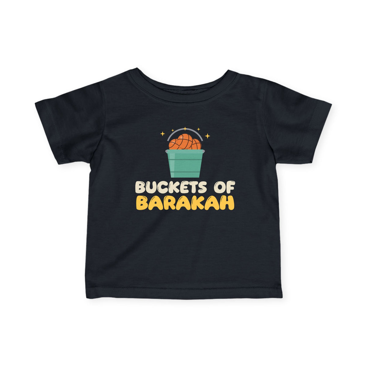 Buckets Of Barakah Muslim Baby T-Shirt in Black – AdabStars