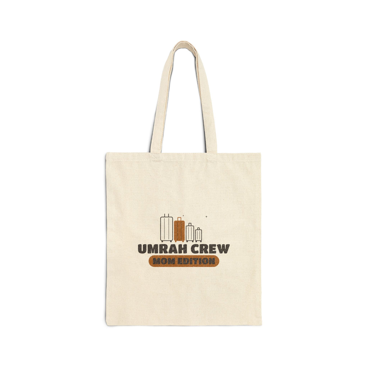 Umrah Crew Mom Edition Canvas Tote Bag in Natural, one-sided print – AdabStars