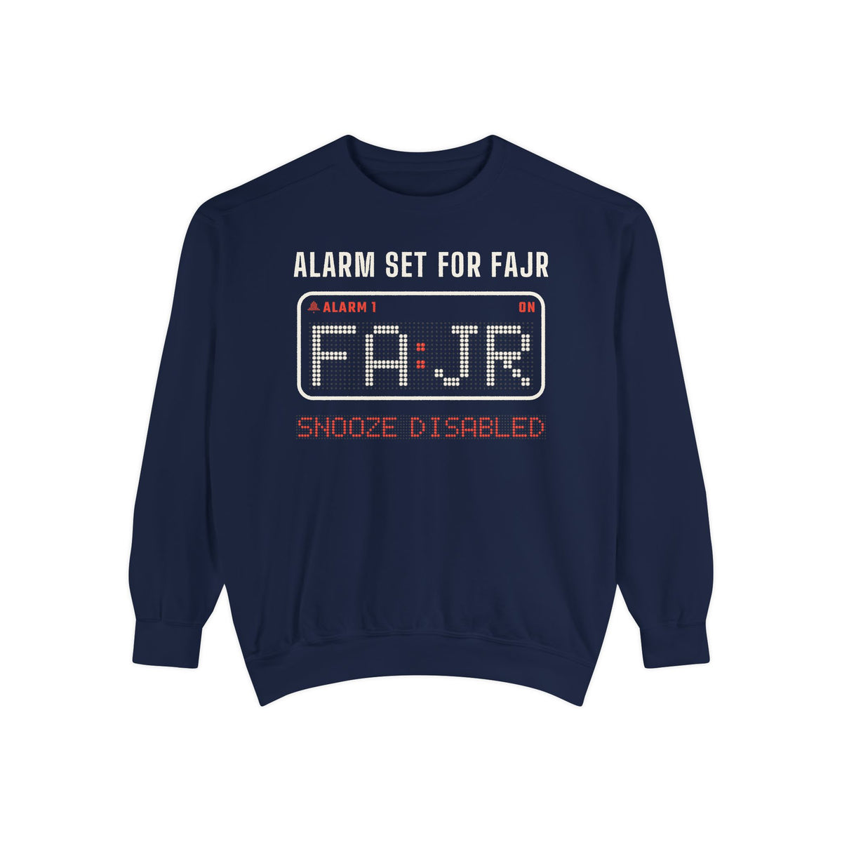 Alarm Set for Fajr Islamic Premium Sweatshirt in True Navy – AdabStars