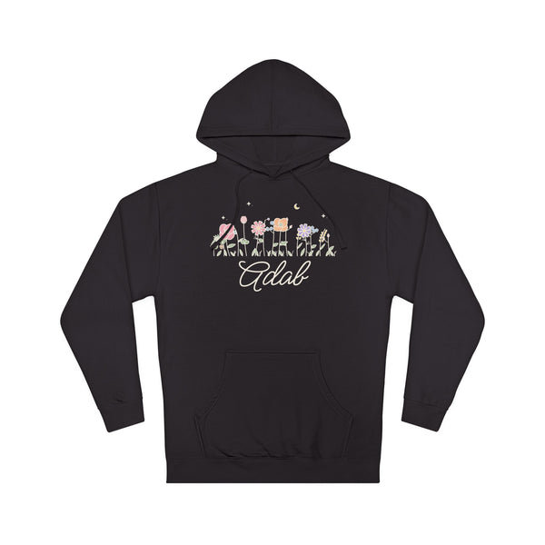 Adab Meadow Flowers Islamic Hoodie in Black – AdabStars