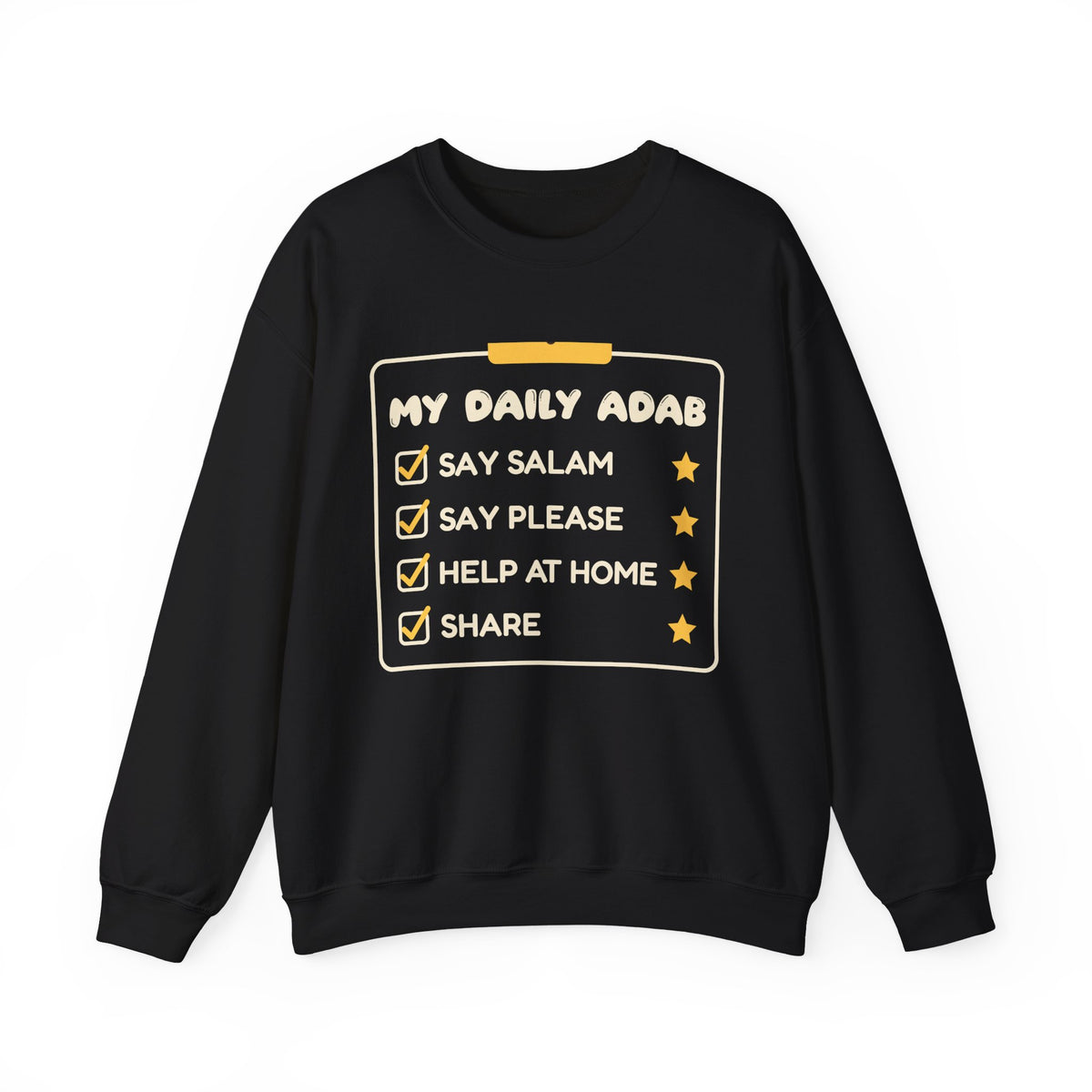 My Daily Adab Islamic Crewneck Sweatshirt in Black – AdabStars