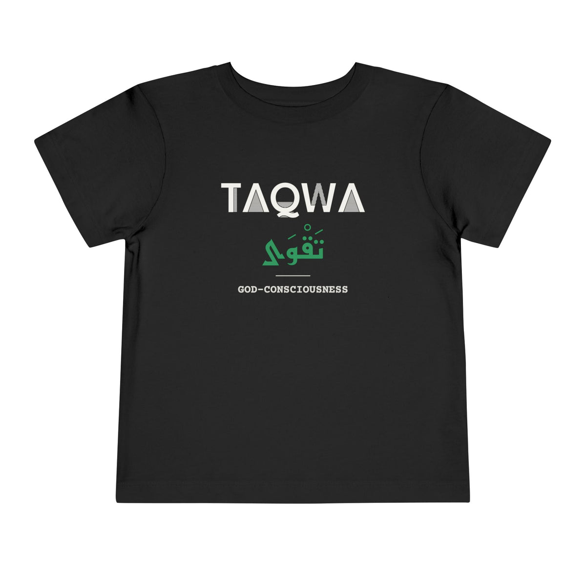 Taqwa Dual Language with English Meaning Islamic Toddler T-Shirt in Black – AdabStars