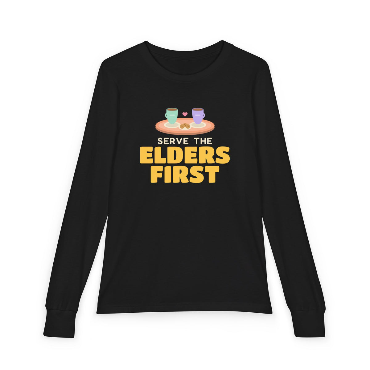 Elders First Ramadan Kids Long Sleeve Shirt | Adab Kids Serve The Elders First Respect Tea Tray Muslim | AdabStars Islamic Kids Apparel