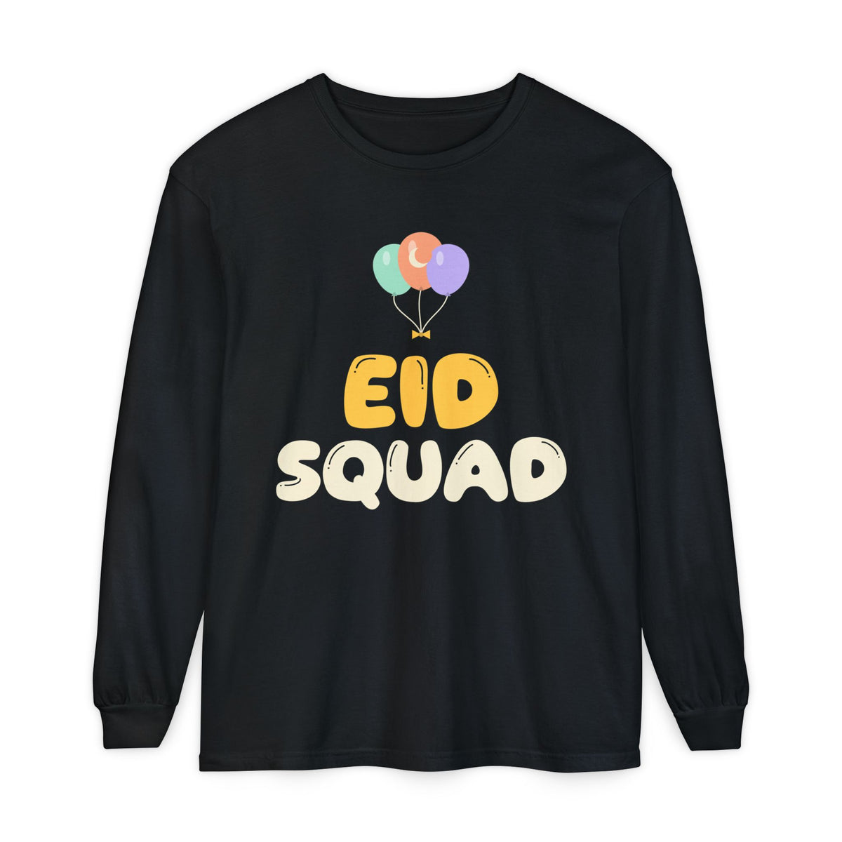 Eid Squad Long Sleeve Shirt | Kids Muslim Family Matching Balloons Crescent | AdabStars Islamic Apparel