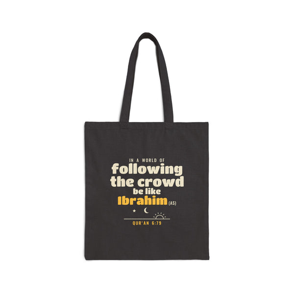 Be Like Ibrahim (AS) Canvas Tote Bag in Black, one-sided print – AdabStars