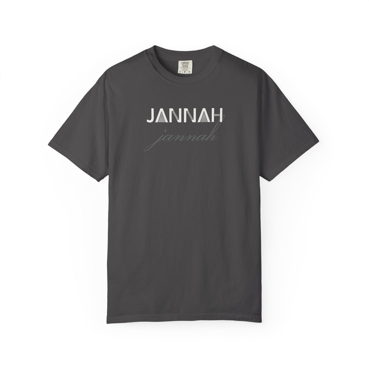 Jannah Ramadan Heavyweight Tee | Arabic Word Paradise Geometric Letters | AdabStars Islamic Apparel
