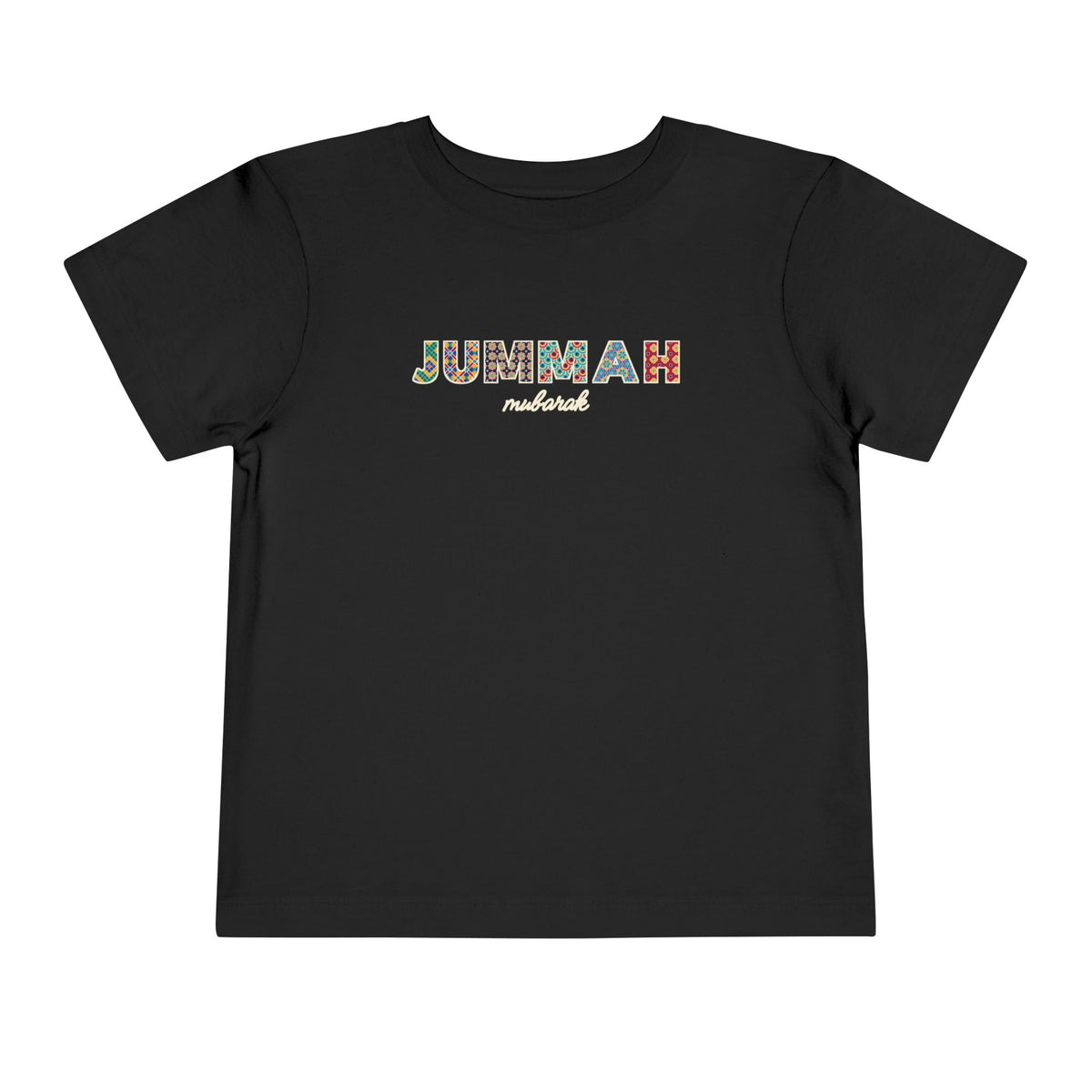 Jummah Mubarak Patterned Letters Islamic Toddler T-Shirt in Black – AdabStars