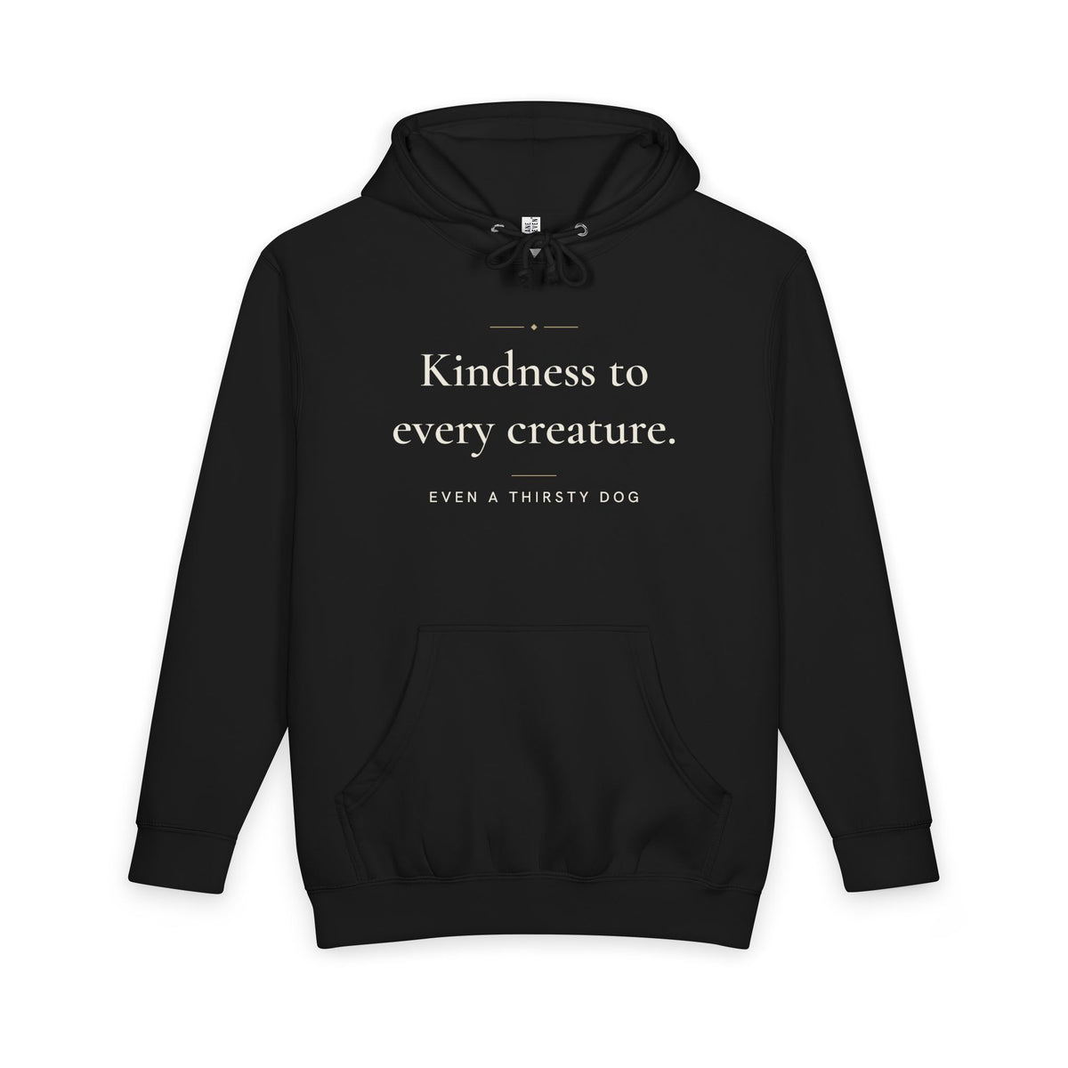 Kindness to every creature Islamic Heavyweight Premium Heavyweight Hoodie in Black, front and back print – AdabStars