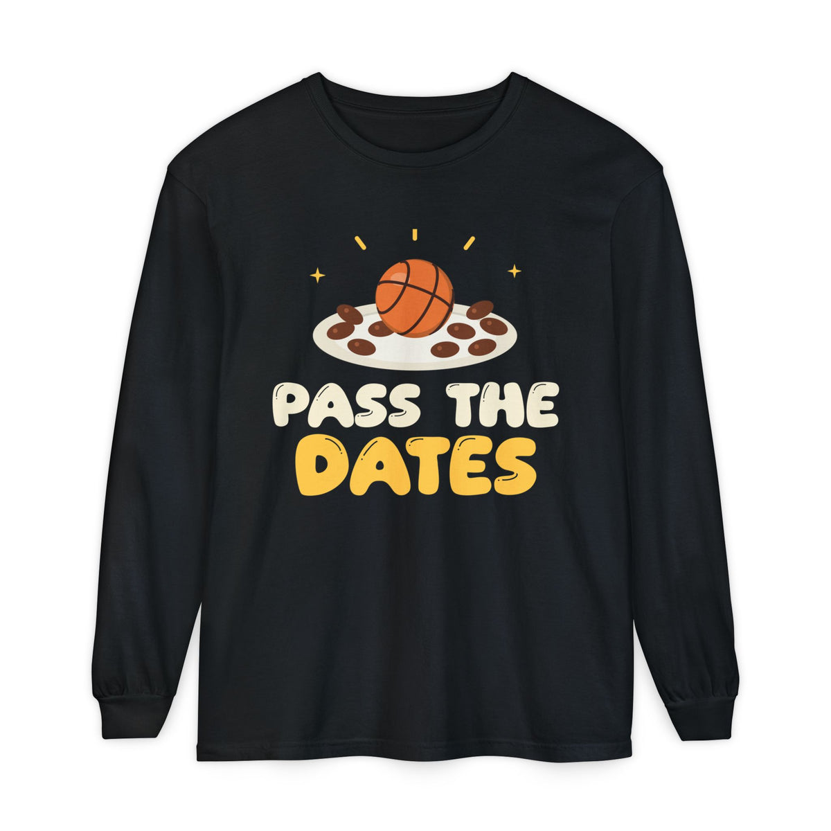 Pass The Dates Muslim Long Sleeve Shirt | Ramadan Basketball Pun Pass The Dates Iftar Kids Muslim | AdabStars Islamic Kids Apparel