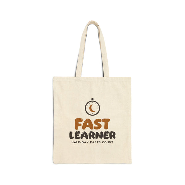 Fast Learner Canvas Tote Bag in Natural, double-sided print – AdabStars