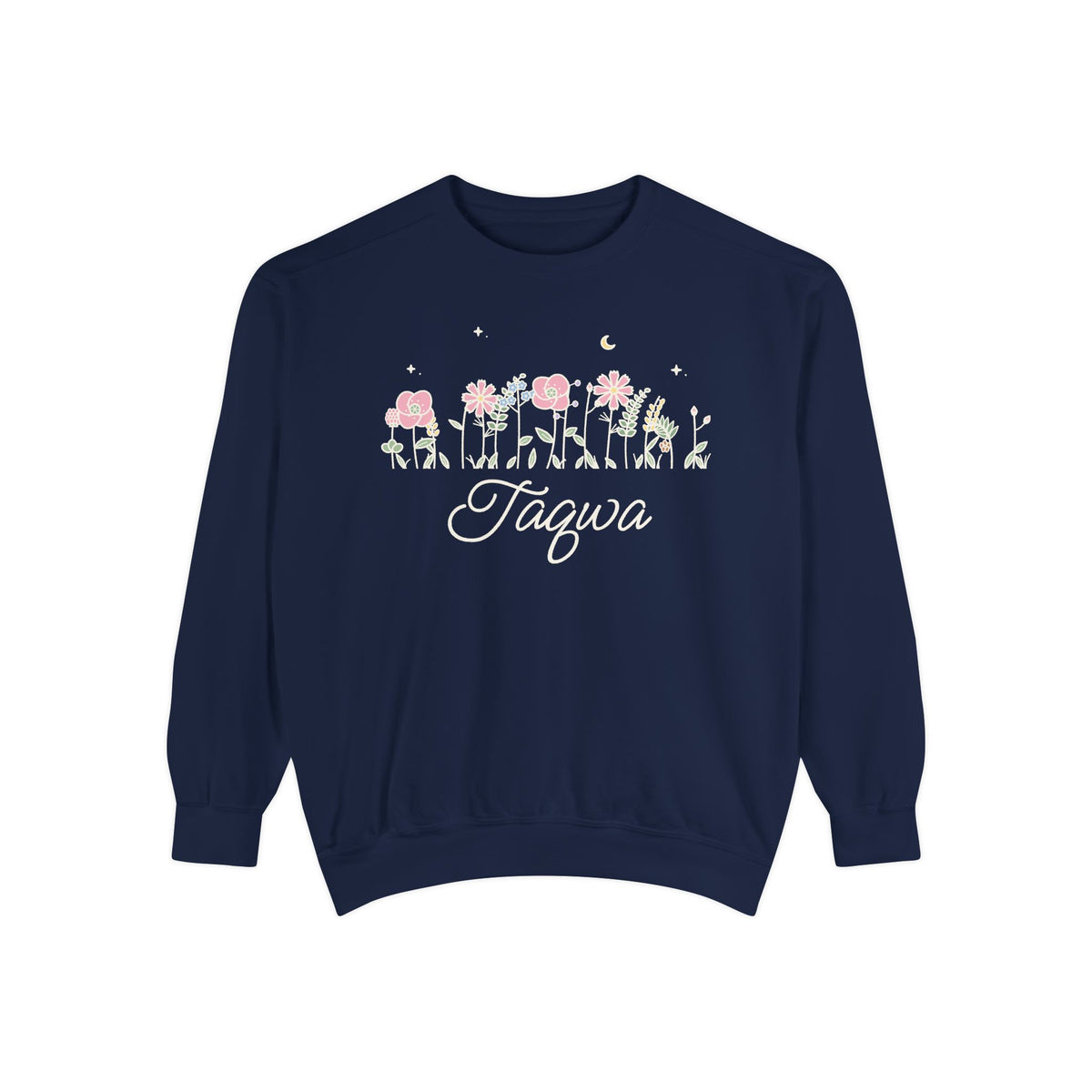 Taqwa Meadow Flowers Premium Sweatshirt in True Navy – AdabStars